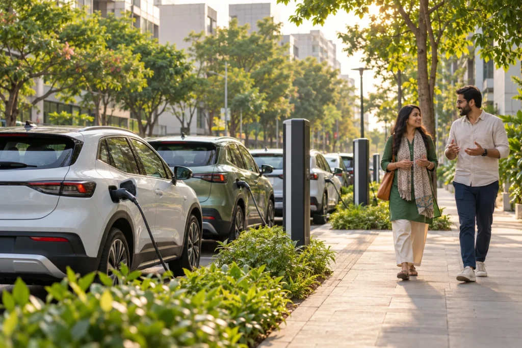 Illustrative ev-sales scene — AI-generated